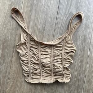 Bailey rose tan ruched corset Size XS